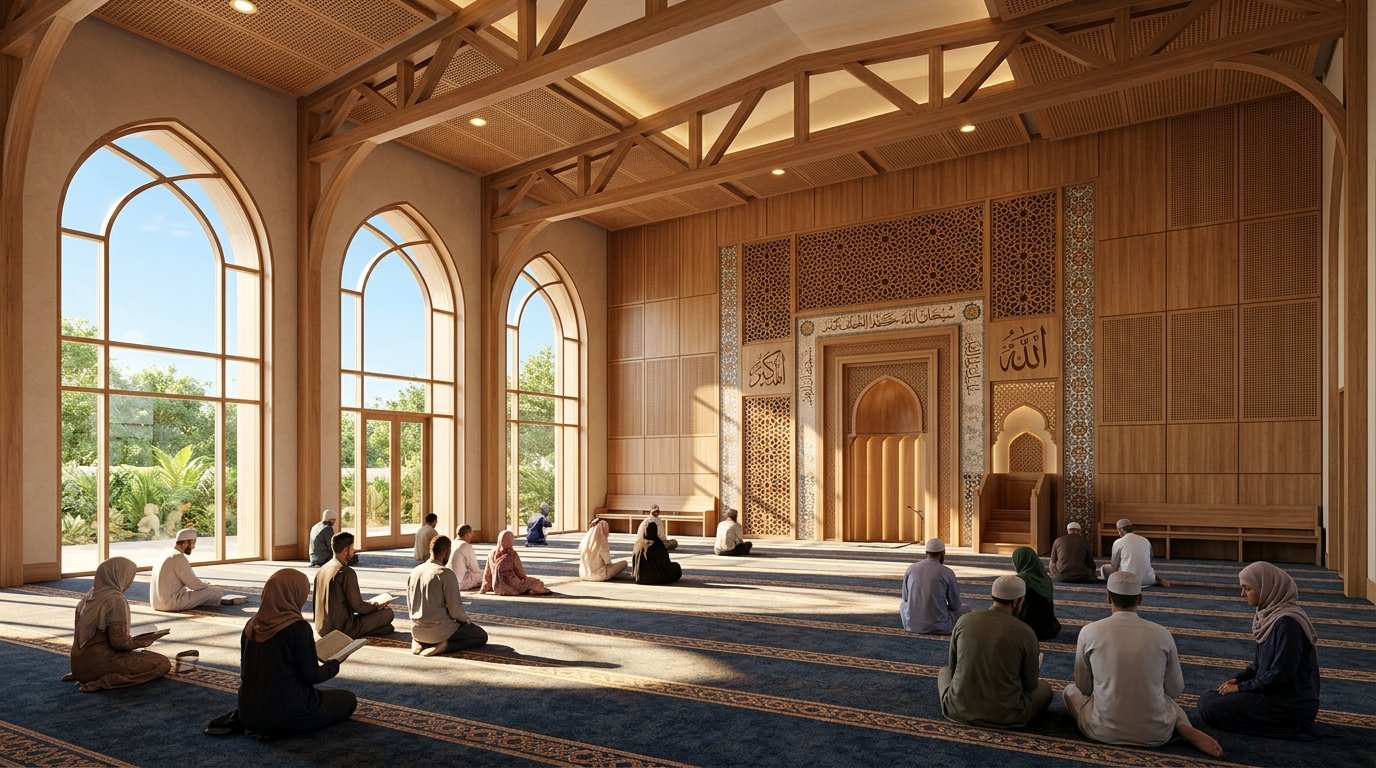 Masjid Hamada community gathering in prayer hall
